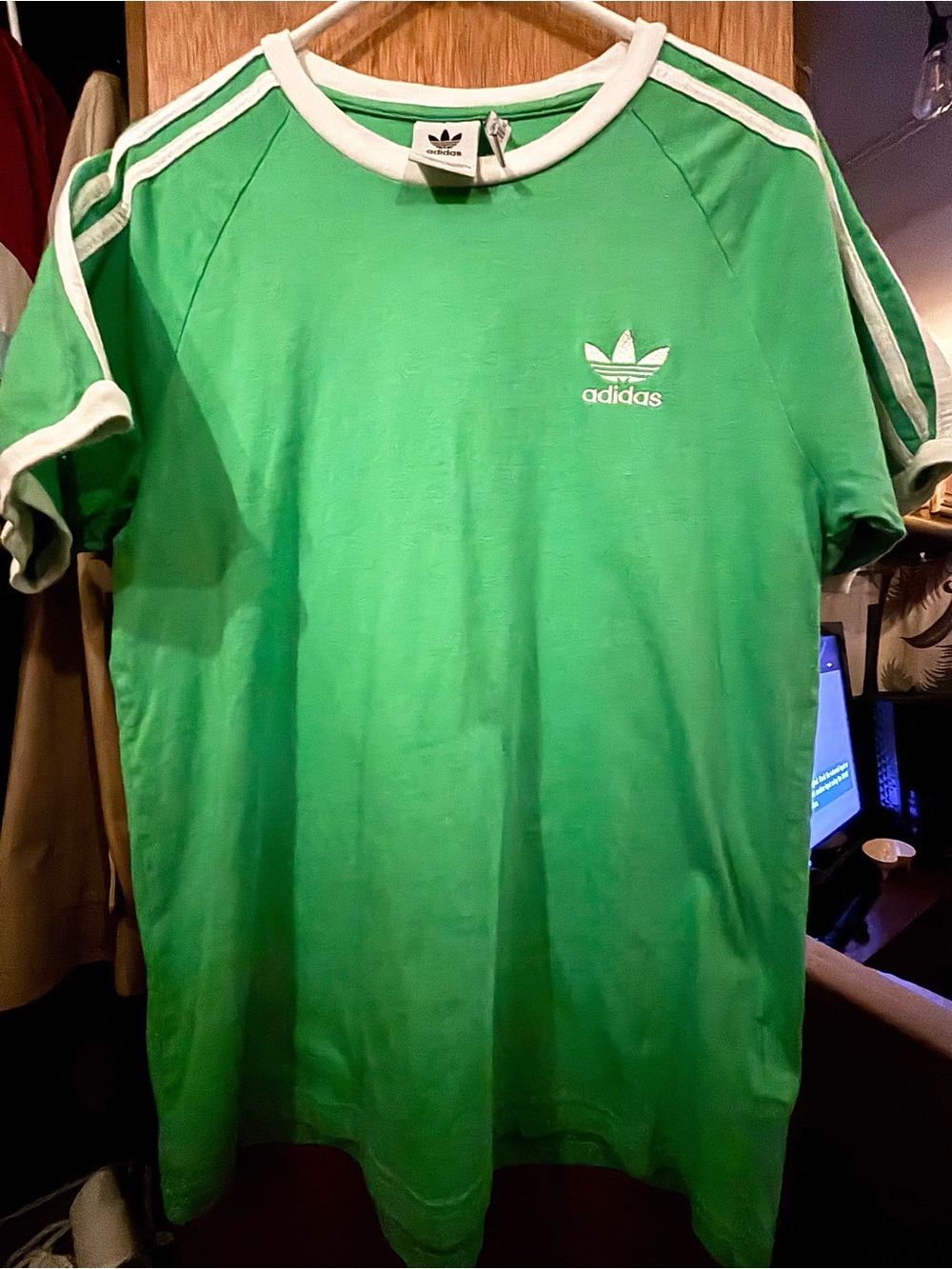 adidas Originals Green Tee with White Trim